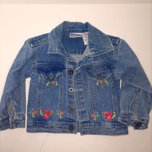 Blueberi Boulevard | Denim Jean Jacket Size 2T Embroidered Flowers